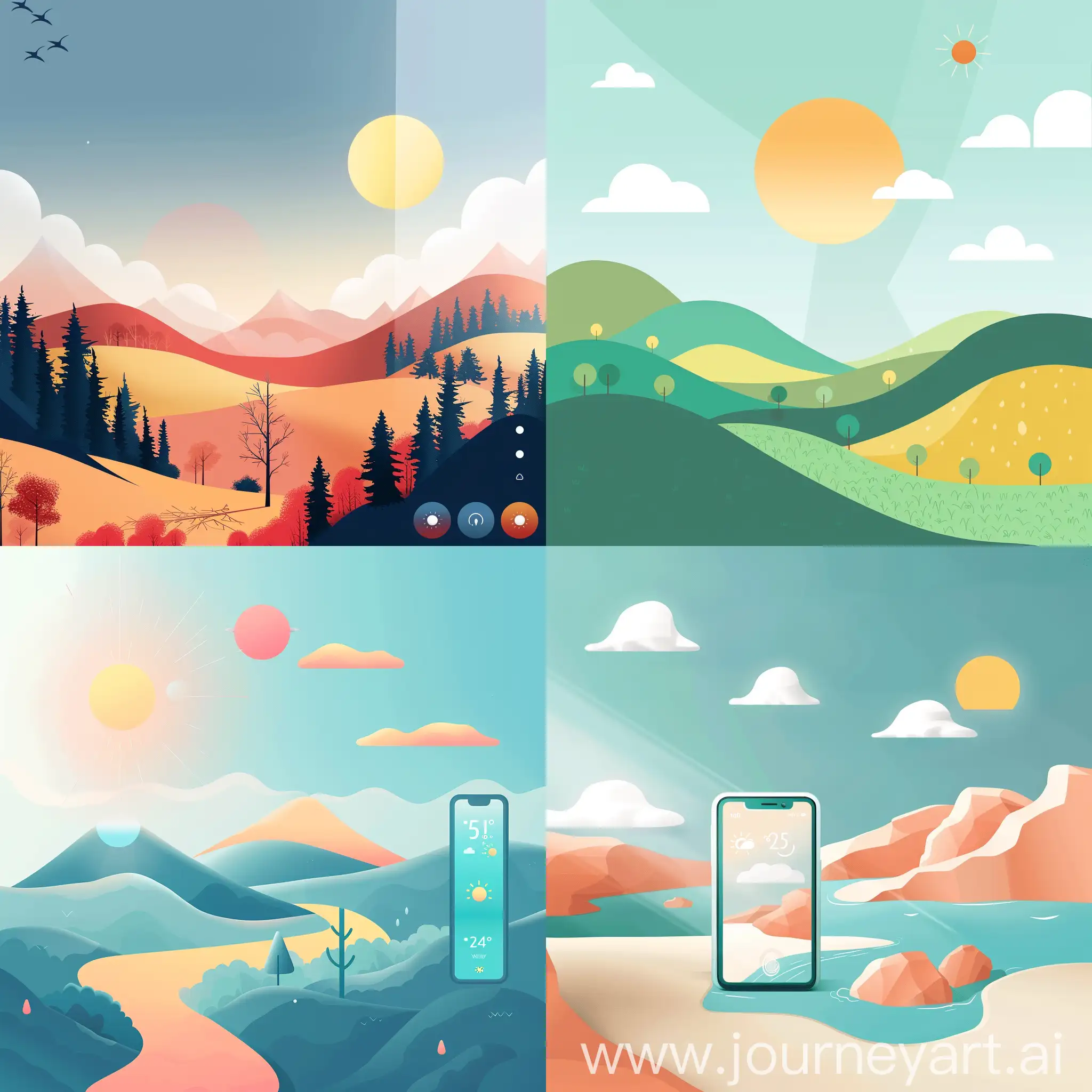 Minimalistic-Sunny-Landscape-Weather-App-Background