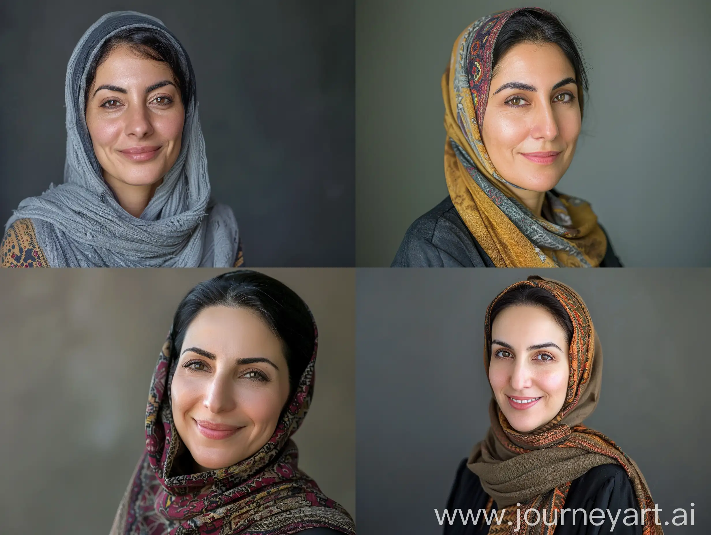 Real picture with natural light of Iranian woman. Smile at the camera and strength in the eyes.