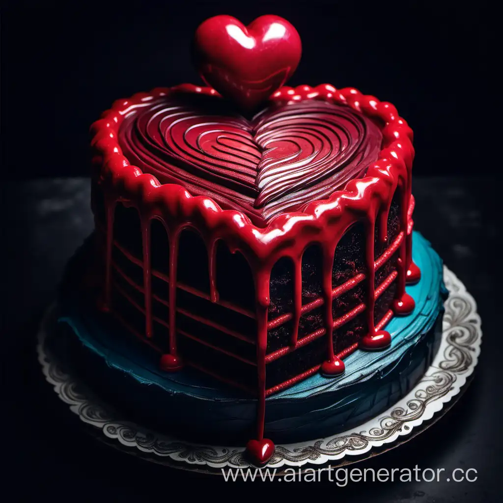 Enchanting-Mysterious-Strange-Cake-with-a-Heart