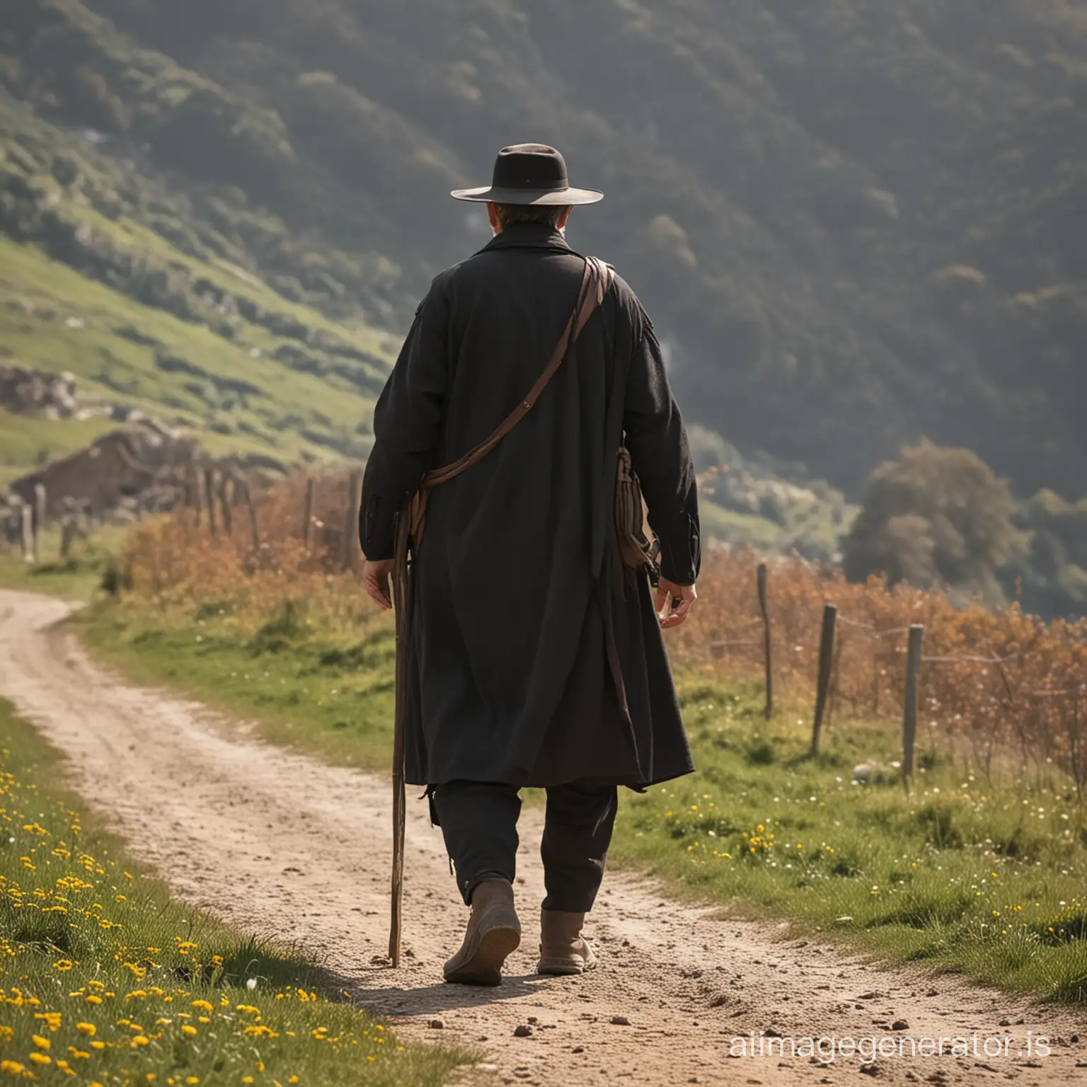 Solitary-Pilgrim-on-Ancient-Cobblestone-Path