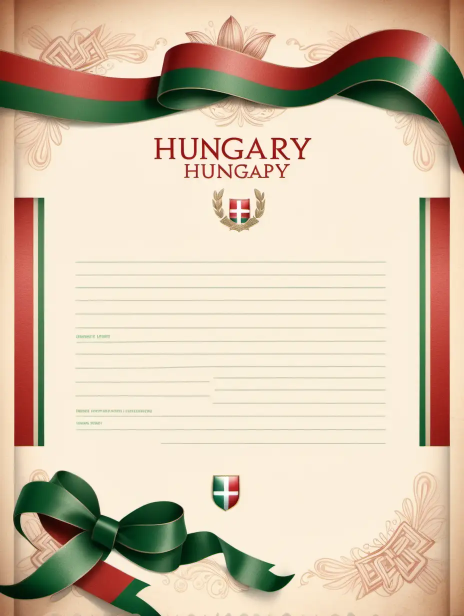 Hungarian National Celebration Invitation with Patriotic Ribbons