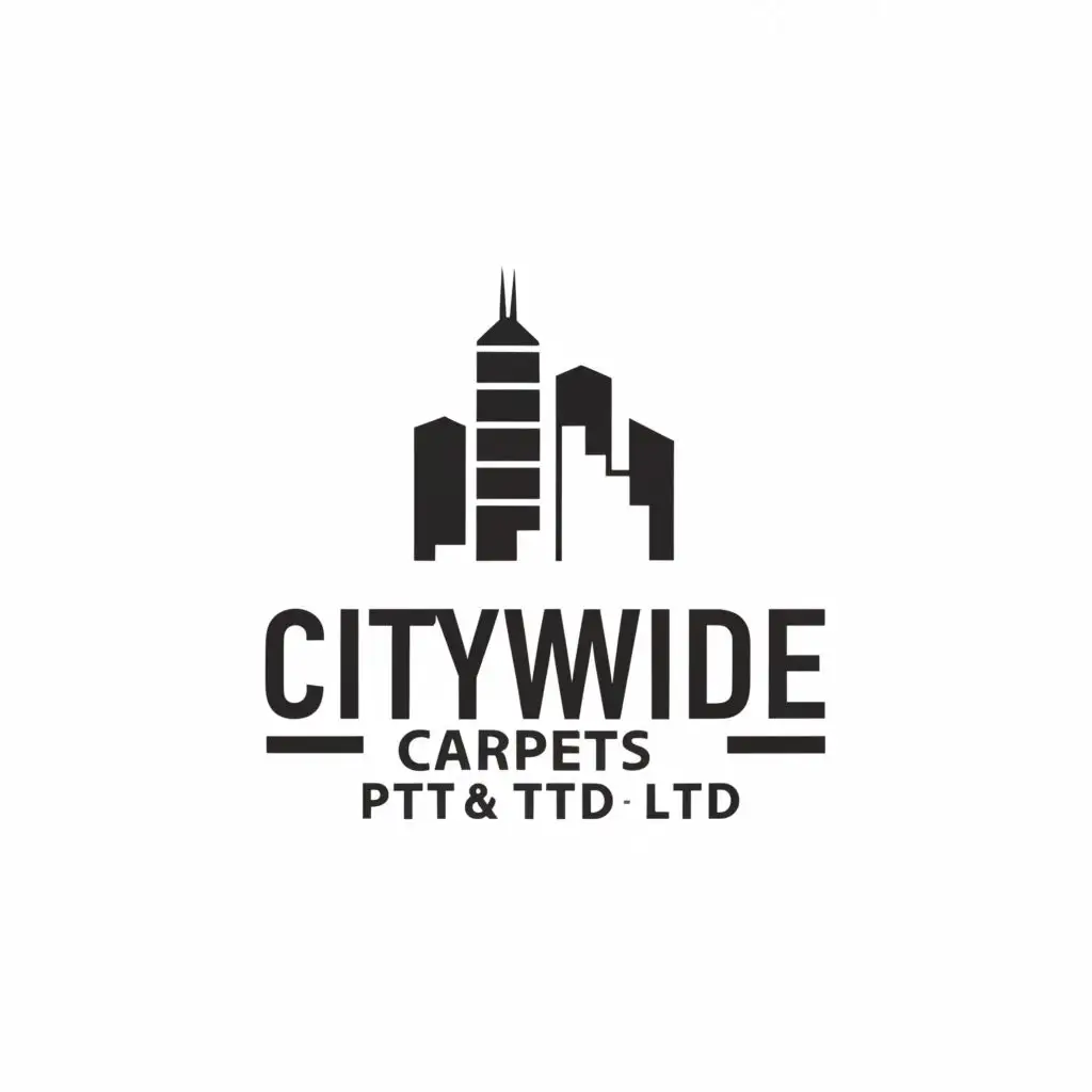 a logo design,with the text "Citywide Carpets (VIC) Ptd Ltd", main symbol:skyline,Minimalistic,be used in Construction industry,clear background