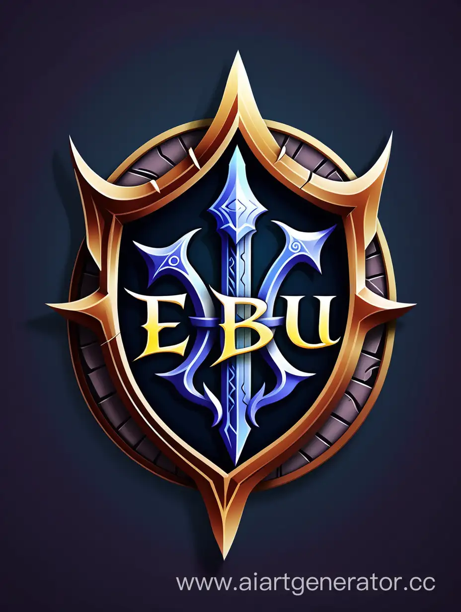 Fantasy-RPG-Gaming-Community-Logo-Design-EBU-Emblem-in-Mythical-Realm