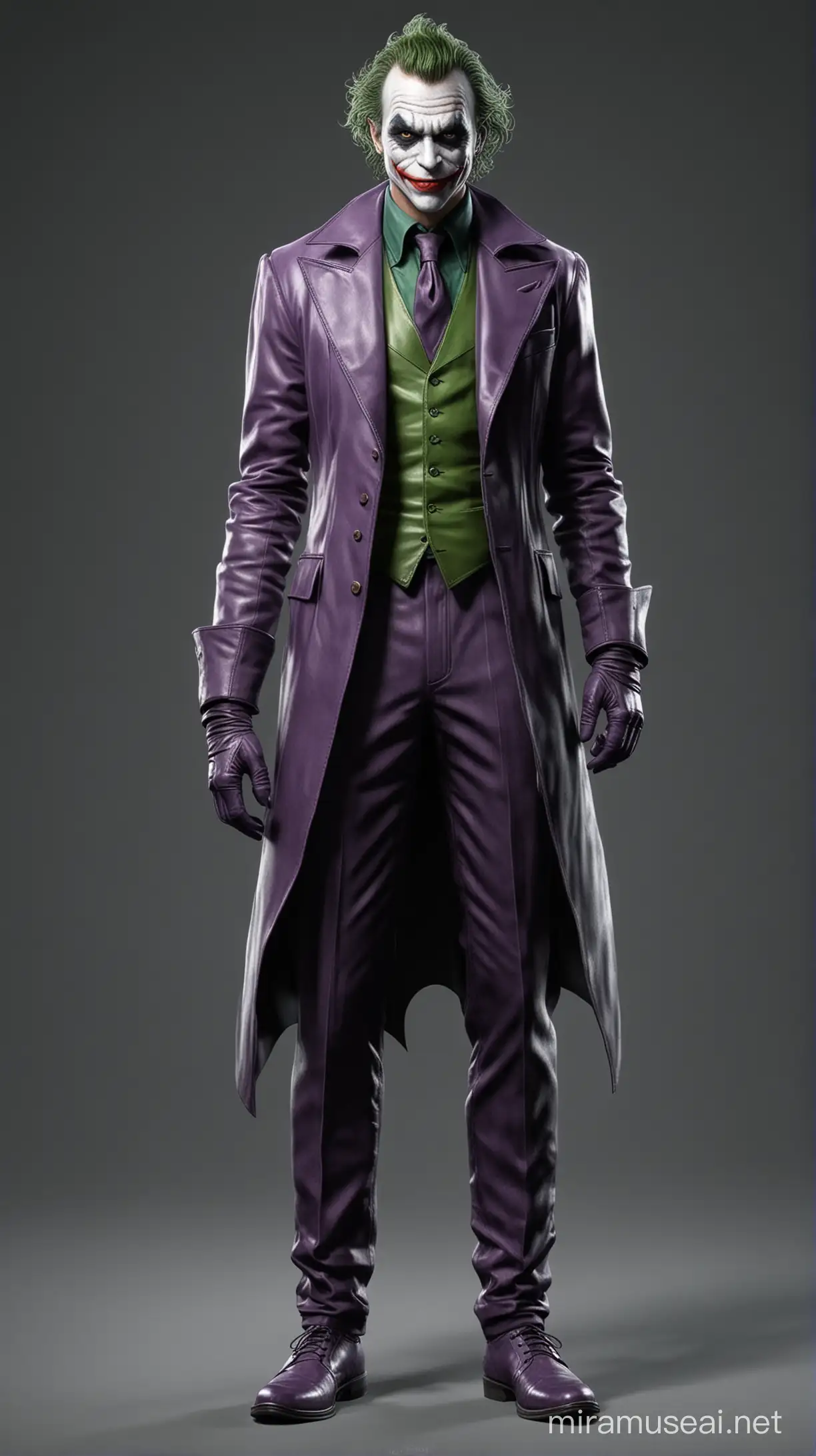 Colorful Joker Character Standing with Menacing Grin