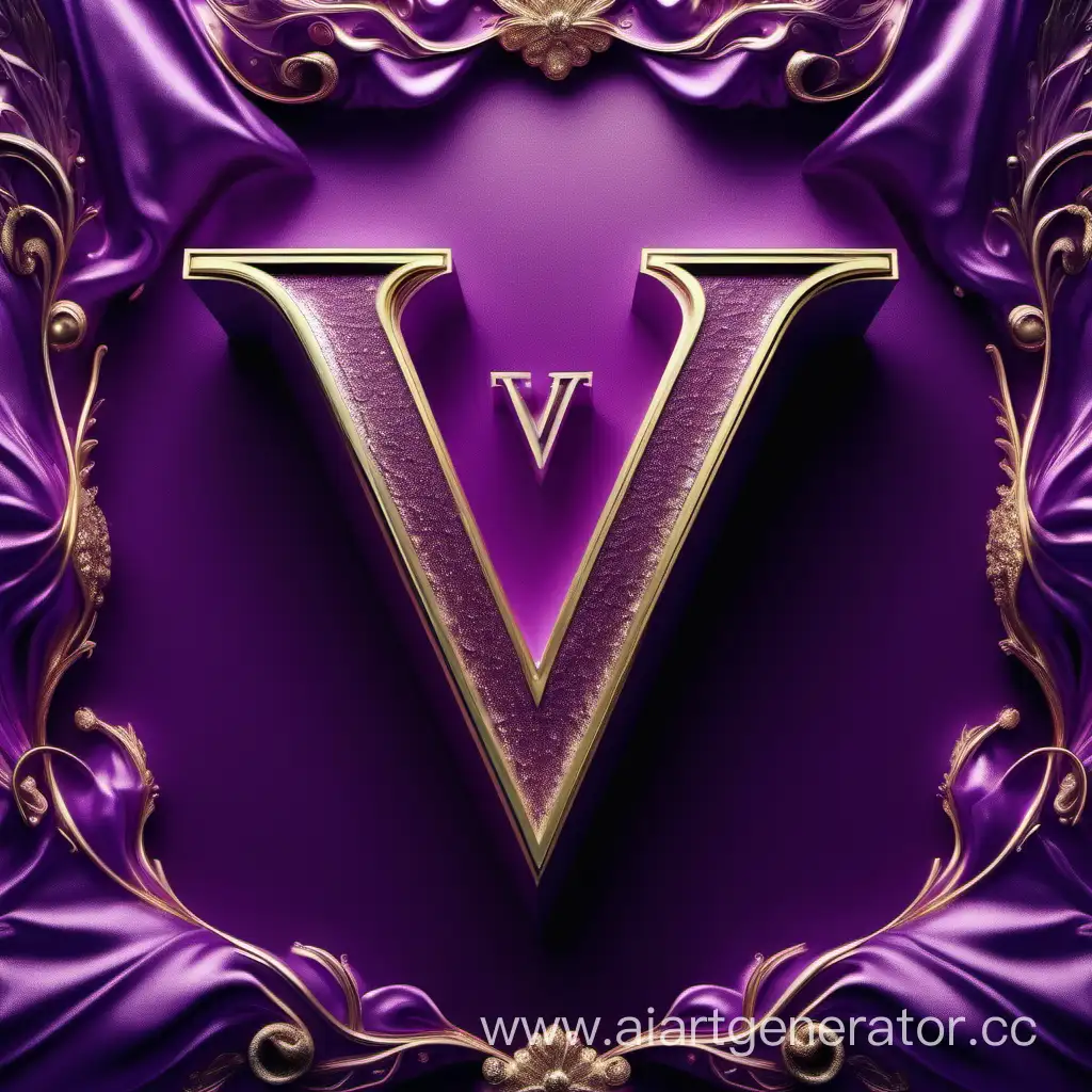 Буква V на шикарном фиолетовом фоне

