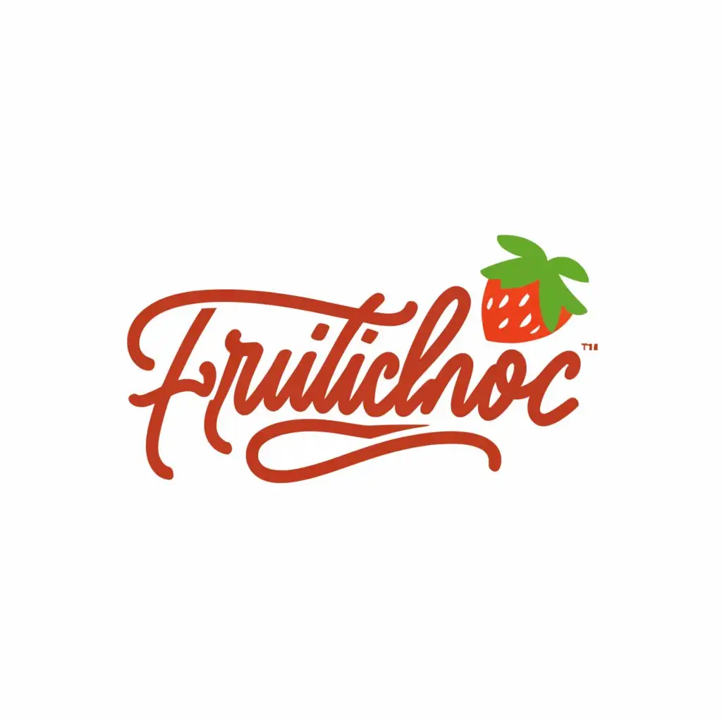 a logo design,with the text "Fruitichoc", main symbol:strawberry,complex,be used in Restaurant industry,clear background