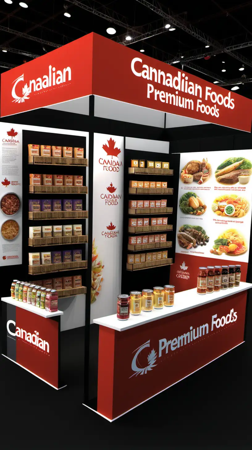 Canadian Premium Foods Marketing Stand Displaying Local Delicacies