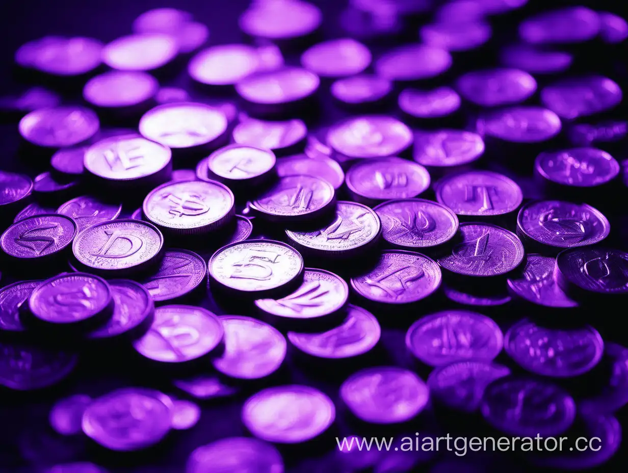 Shimmering-Violet-Coins-in-Incandescent-Glow