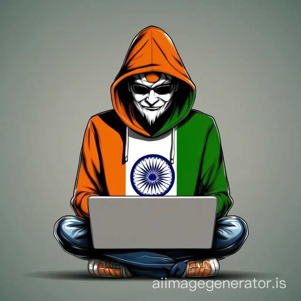 Indian-Flag-Hoodie-Costume-Laptop-Hacker