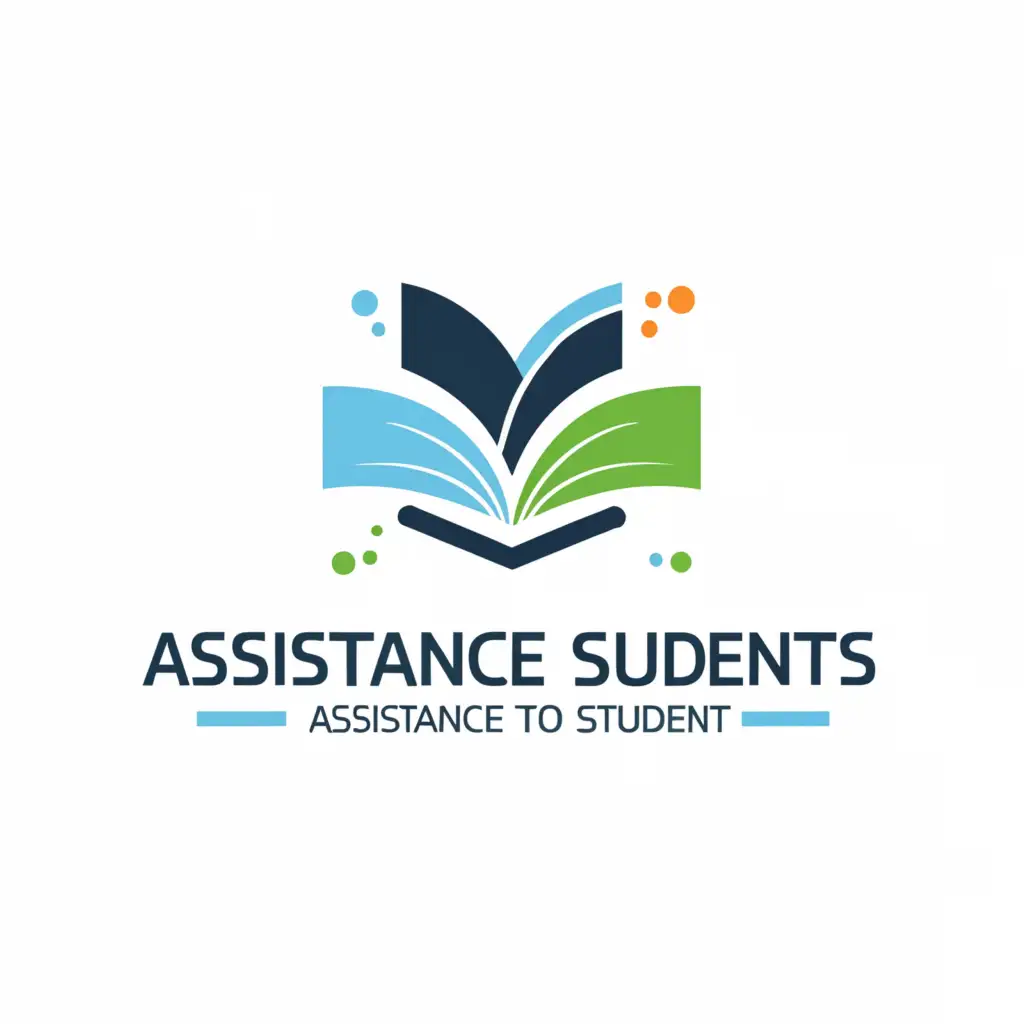 a logo design,with the text "Assistance to students", main symbol:open book,Moderate,be used in Education industry,clear background