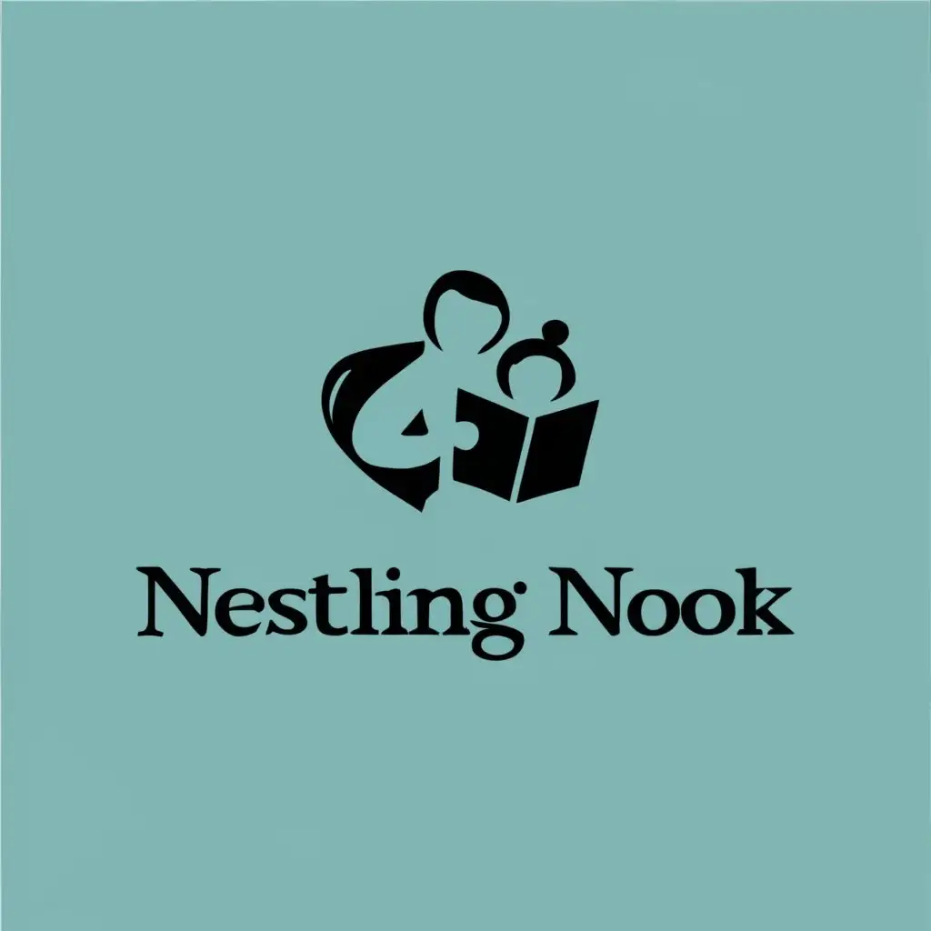 LOGO-Design-For-Nestling-Nook-Cozy-Family-Reading-in-Home