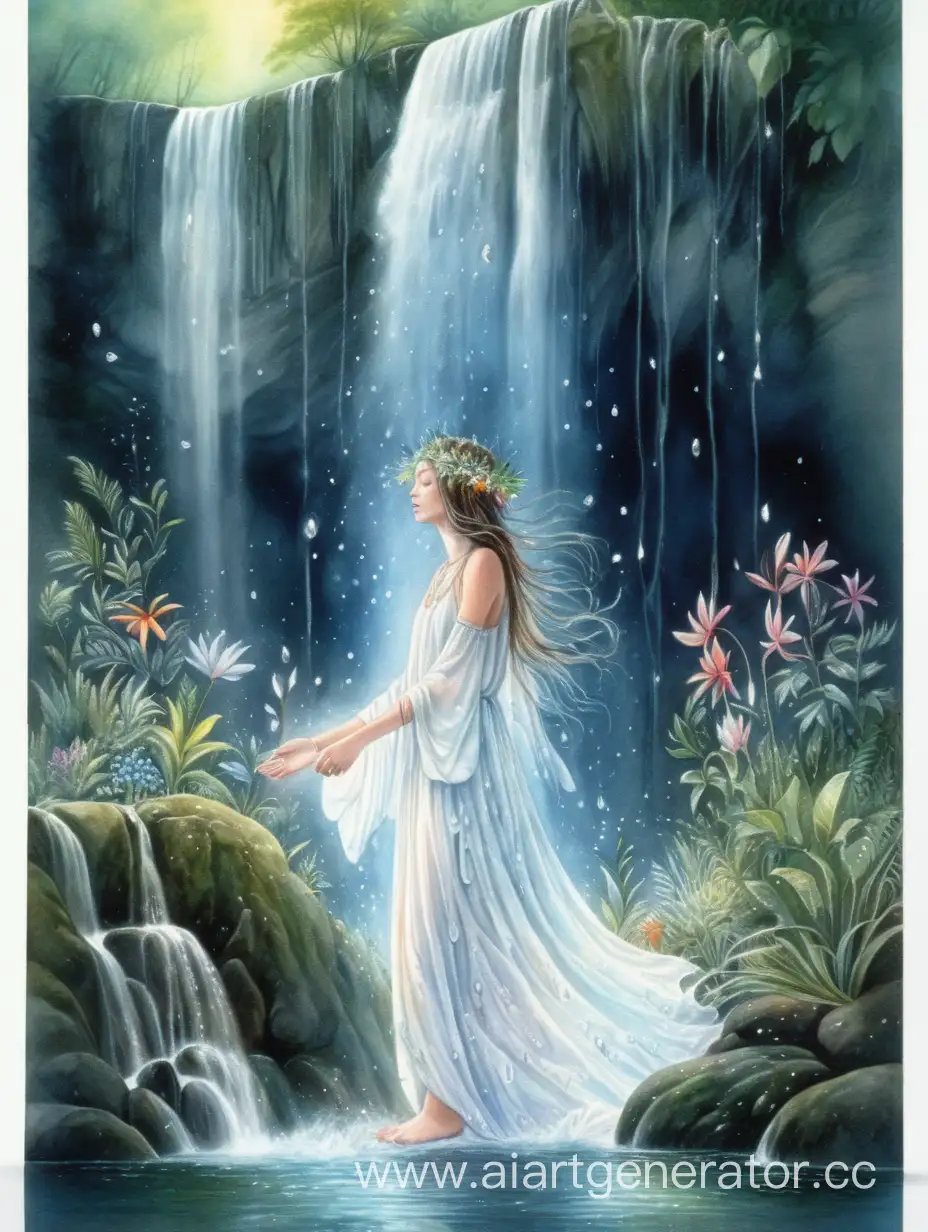 Enchanting-Waterfall-Bath-Mystical-Slavic-Shaman-Nymph-in-Ethereal-Dress