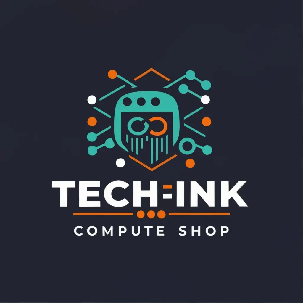 logo, Tech&Ink, with the text "Tech&Ink Computer shop", typography, be used in Technology industry