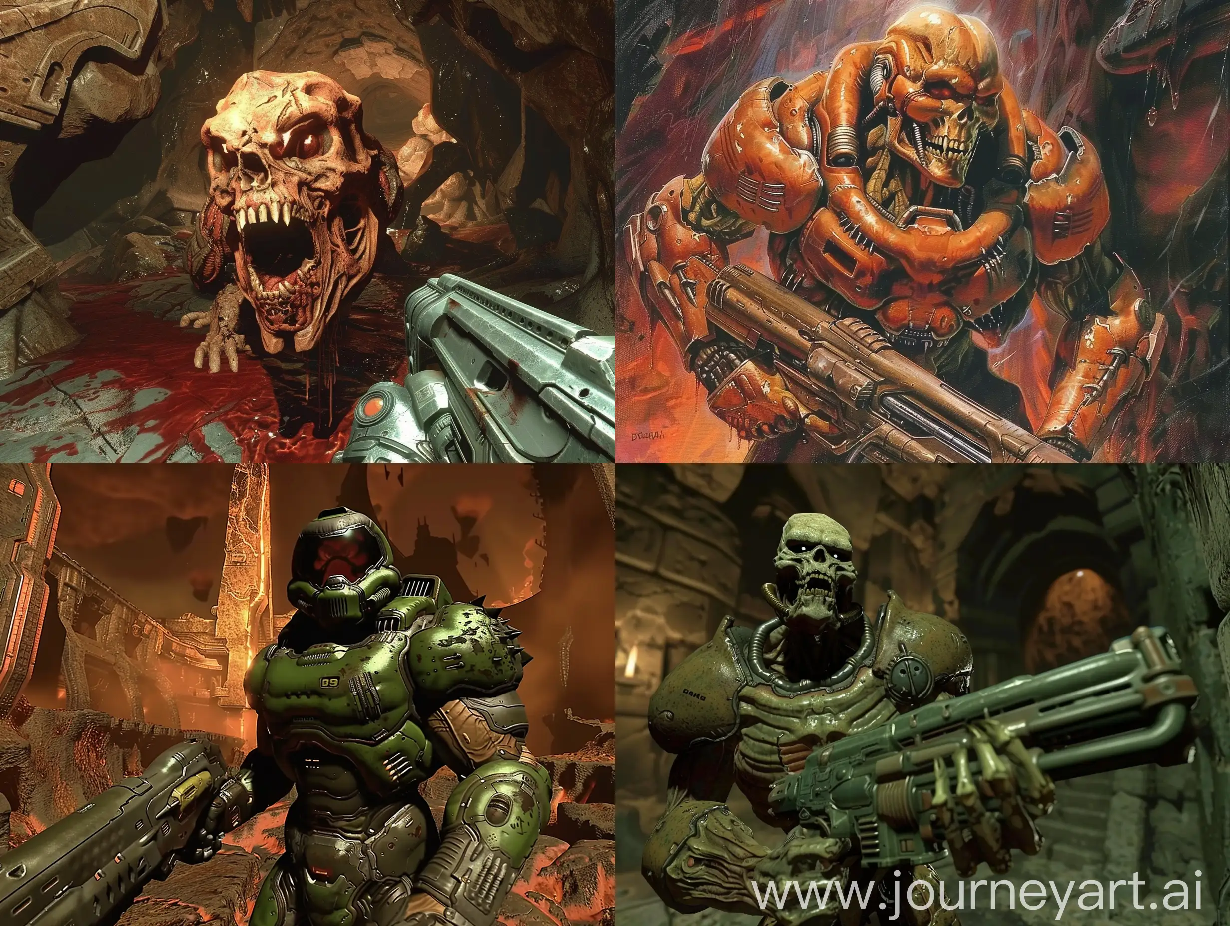 Classic-Doom-1993-Video-Game-Level-6-Aspect-Ratio-43-Fiery-Encounter-with-64714-Demons