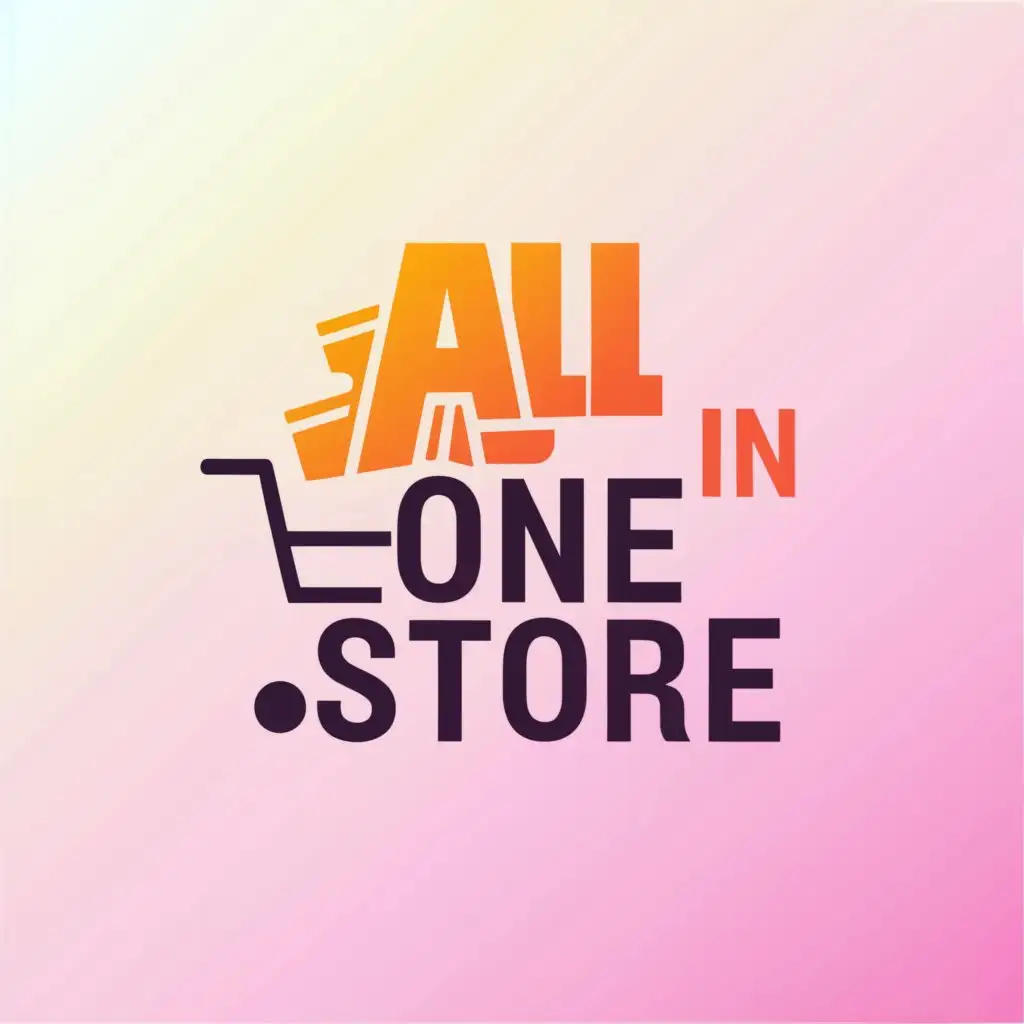 a logo design,with the text "ALL IN ONE STORE", main symbol:SHOP,Moderate,be used in Retail industry,clear background