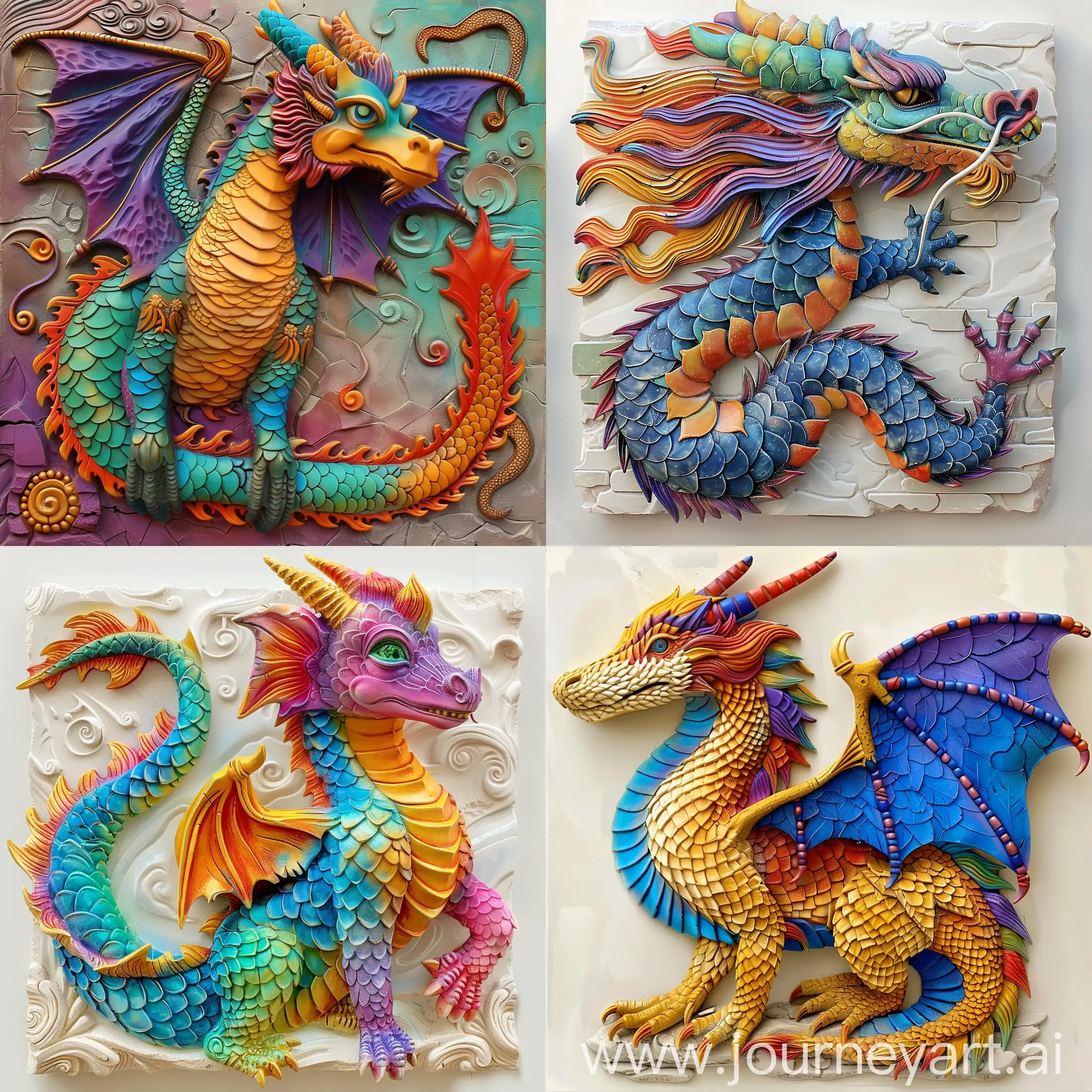 Colorful-Magnificent-BasRelief-Dragon-Artwork