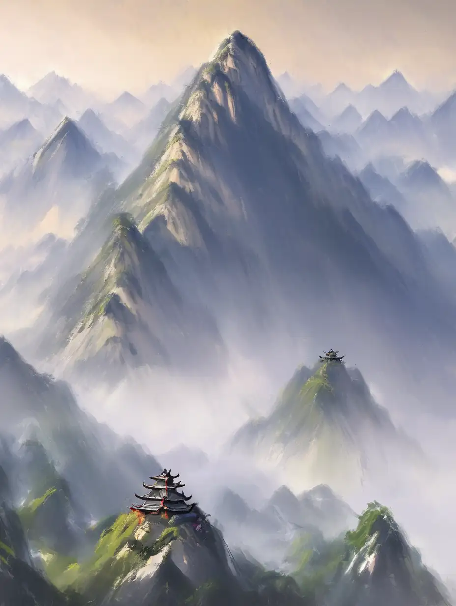 Serene Chinese Mountain Top Landscape