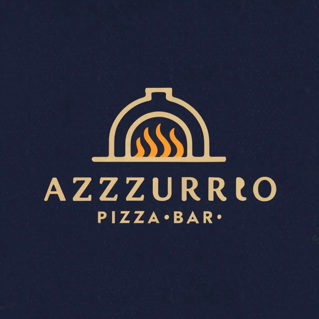 LOGO-Design-for-Azzurro-Pizzabar-Traditional-Oven-Symbol-in-Moderate-Tones-for-Restaurant-Branding