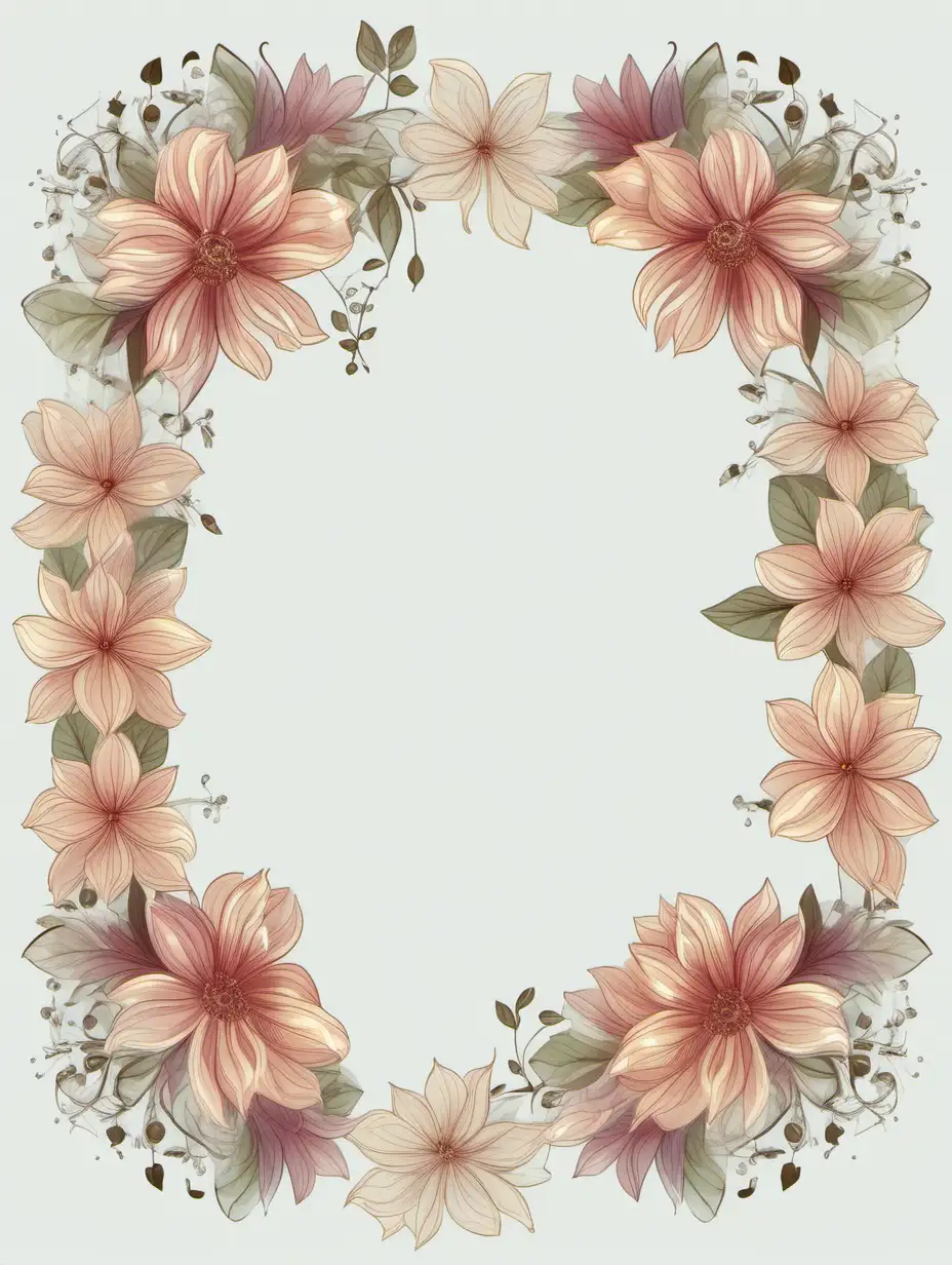 transparent floral border