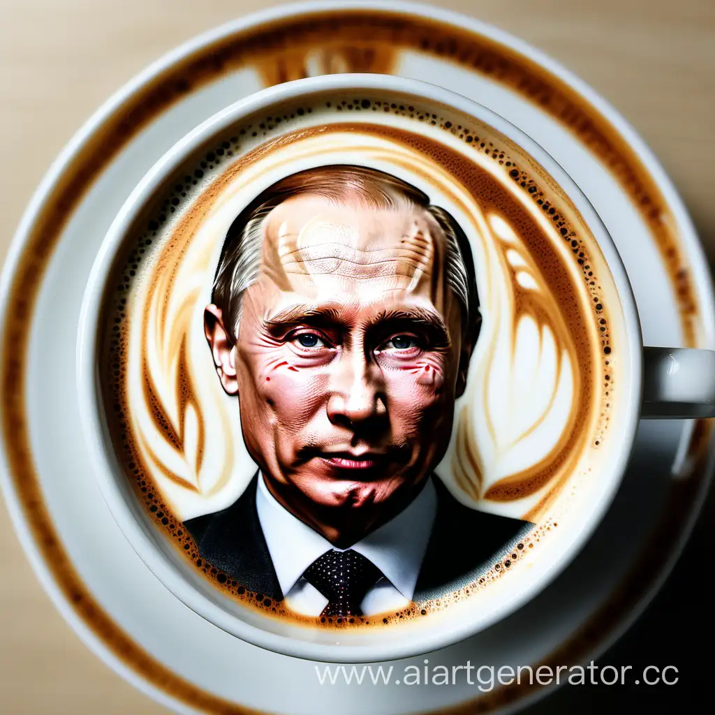 Latte-Art-Putin-Portrait-in-a-Coffee-Cup