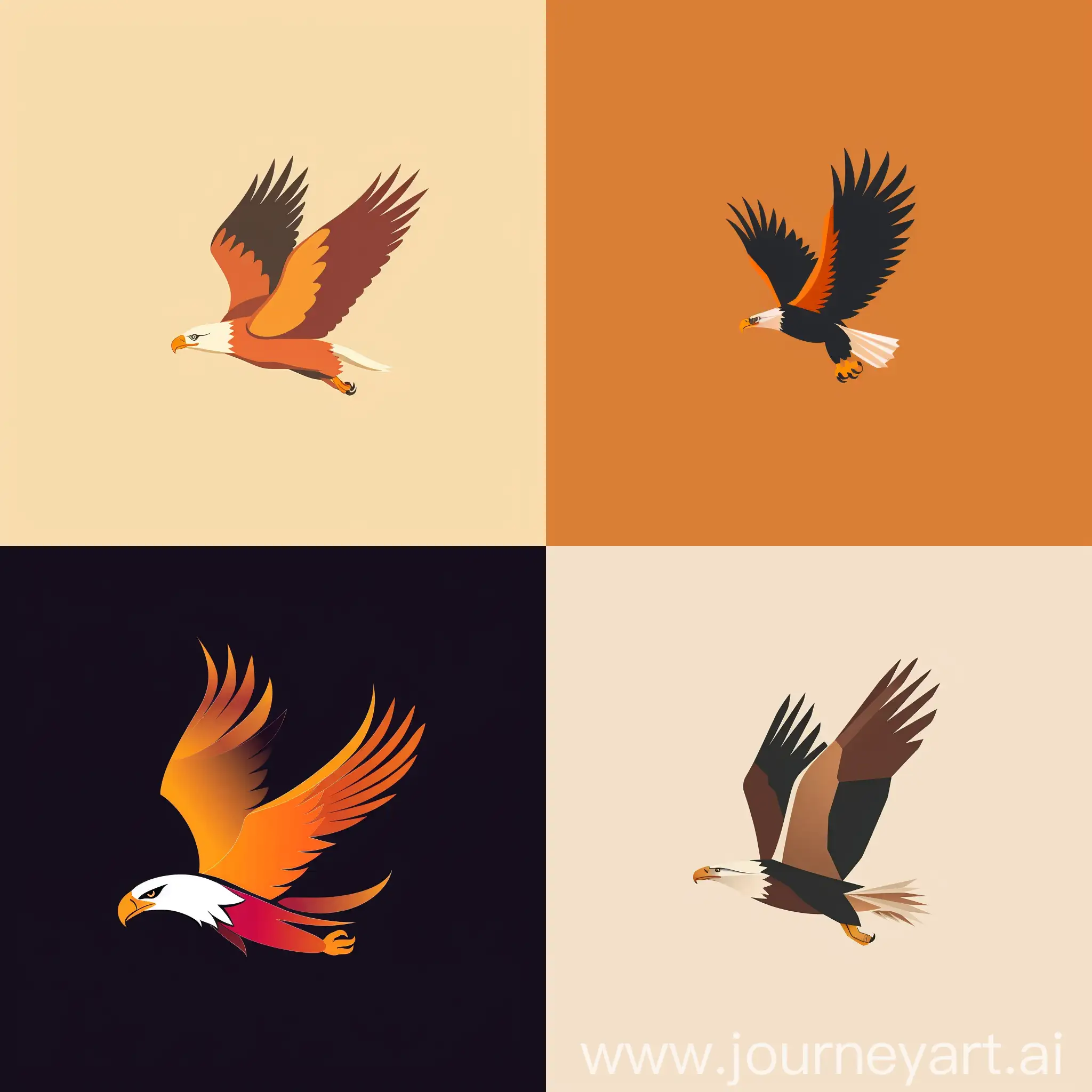 elegant energetic eagle flight, logo minimalistic vector flat, soft shapes simple beatiful