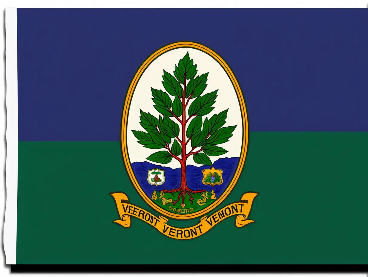 Vibrant Vermont State Flag Bumper Sticker for Patriotic Display