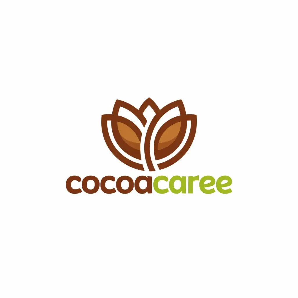 a logo design,with the text "CocoaCare", main symbol:cocoa fruit,Moderate,be used in Nonprofit industry,clear background