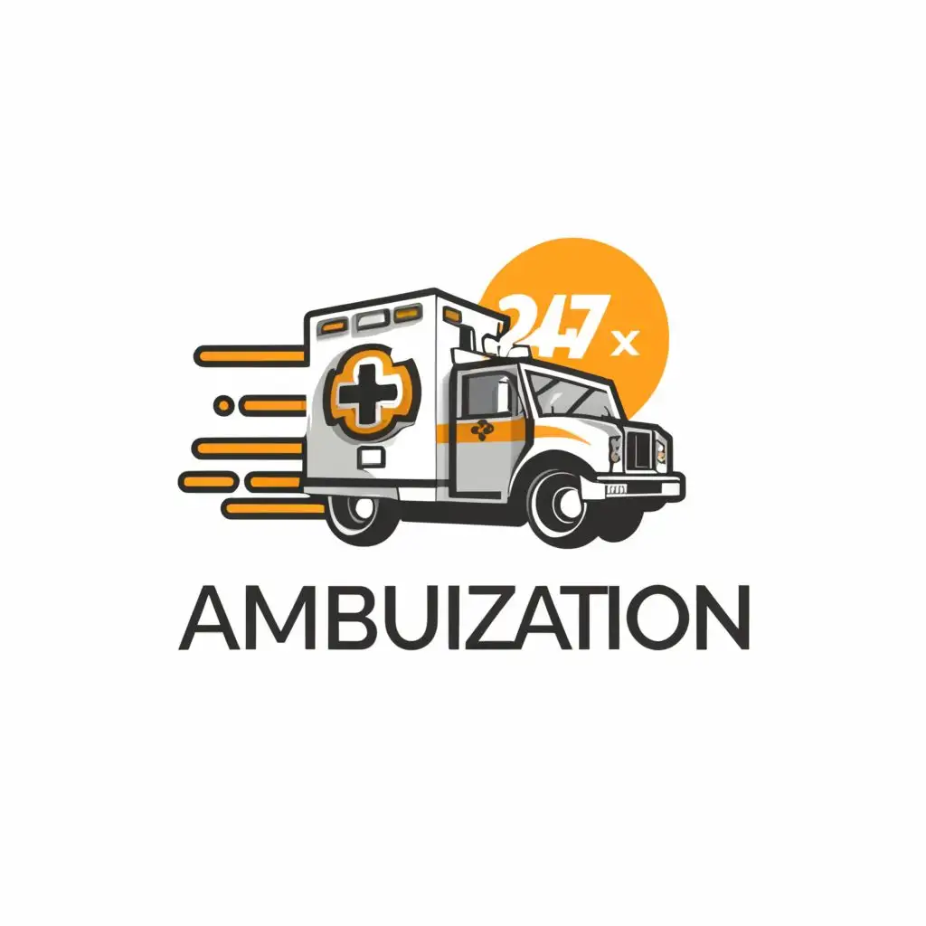 a logo design,with the text "Amburization", main symbol:24x7 Ambulance service,Moderate,be used in Medical Dental industry,clear background
