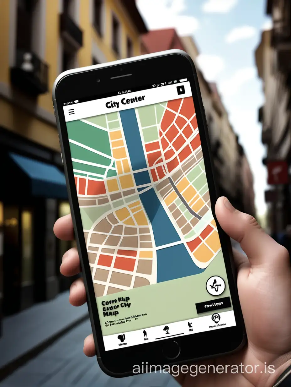 un app che visualizza una mappa del centro città