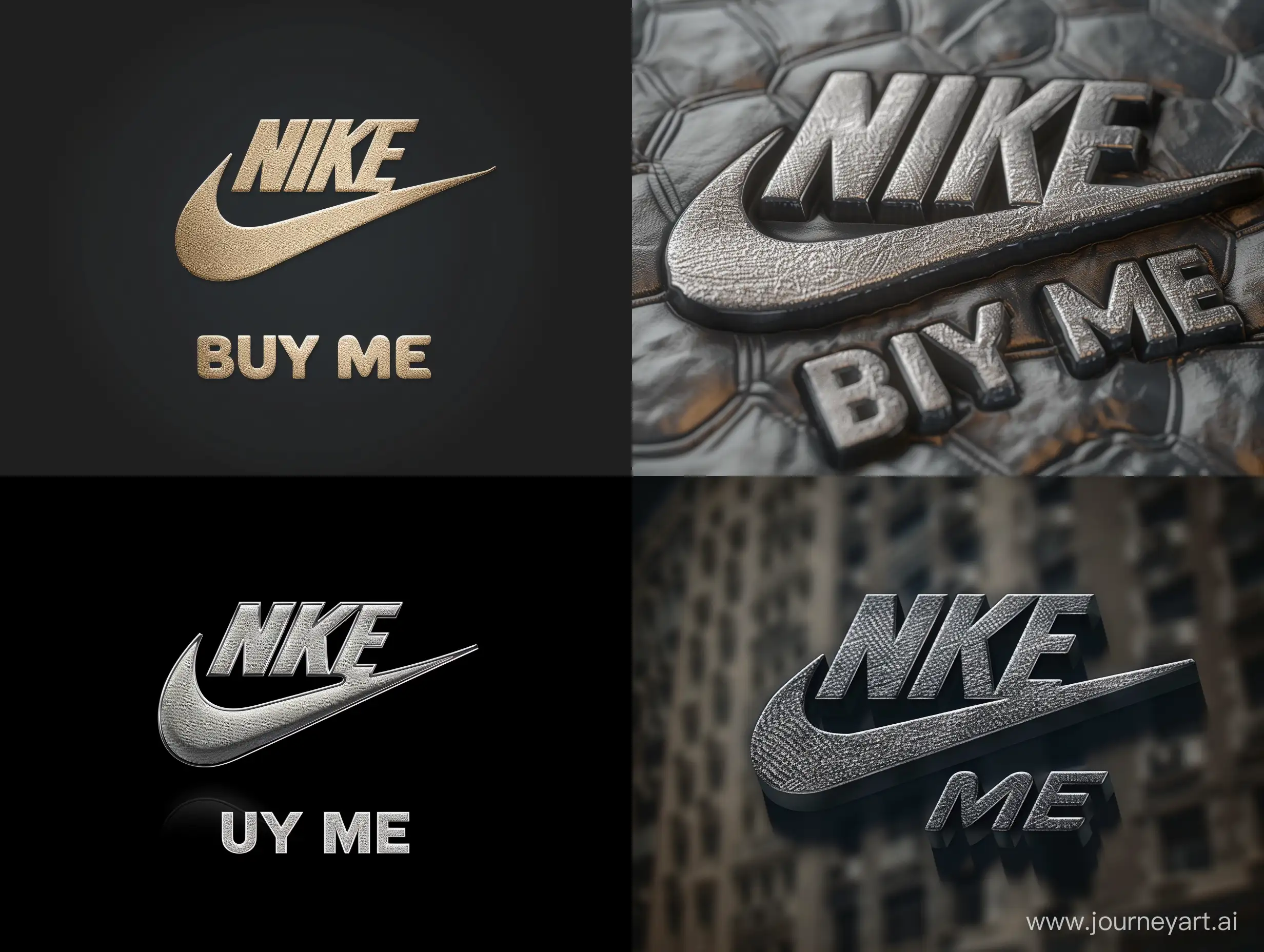 a clean logo for a cloth with the word '' Buy me'' below the logo, inspired by Nike --stylize 500 