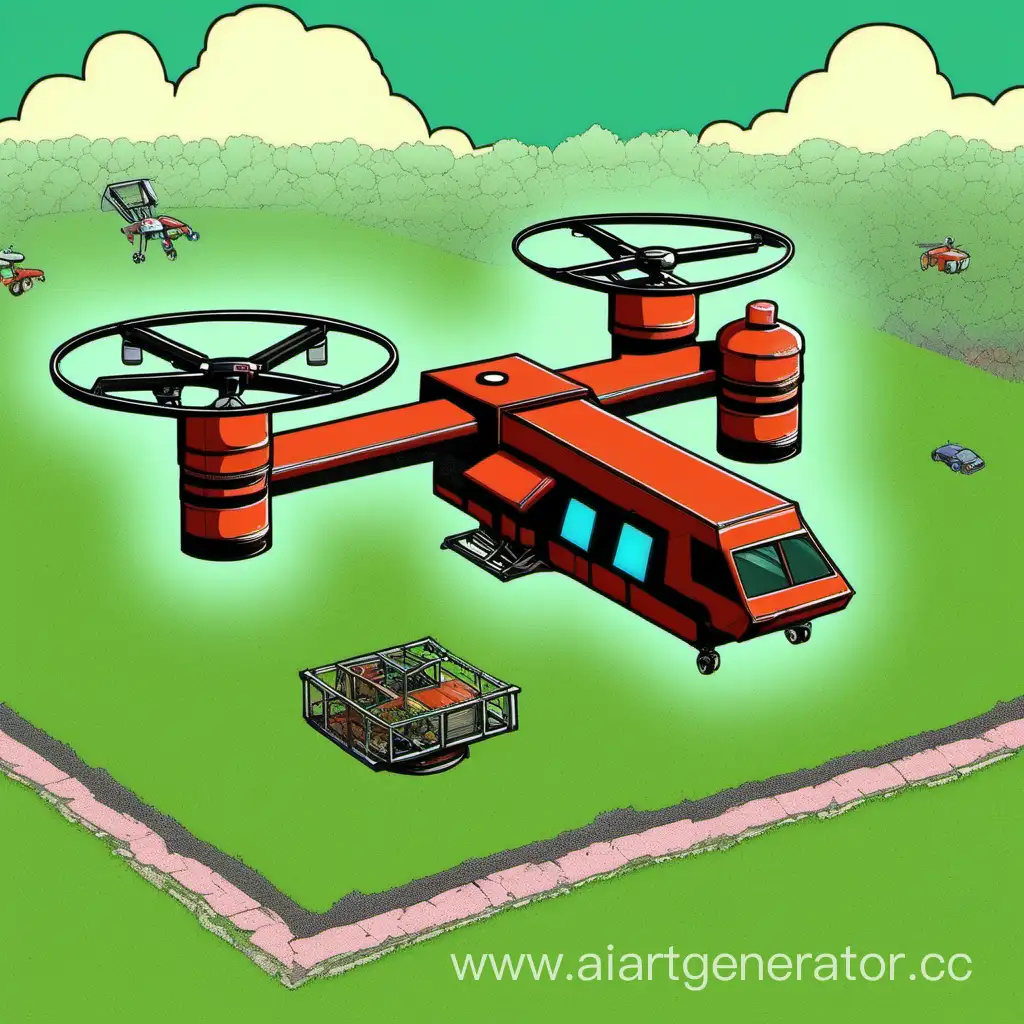 1970s-Midwest-Delivery-Drone-Vibrant-Colored-2D-Game-Art