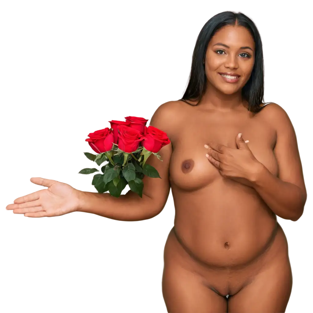 naked huge black woman with roses