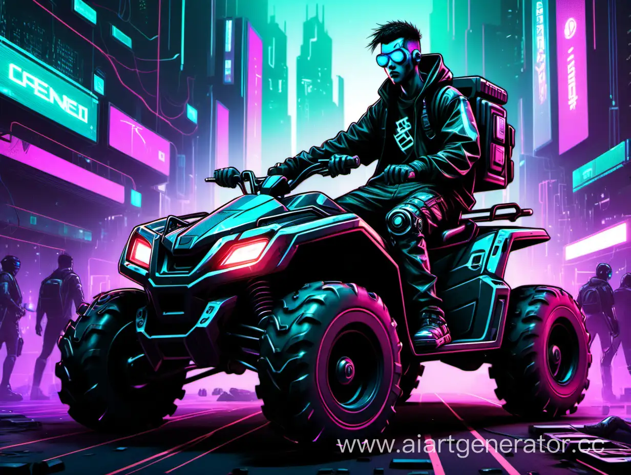 Man-Riding-Quad-Bike-in-Cyberpunk-Style-Art