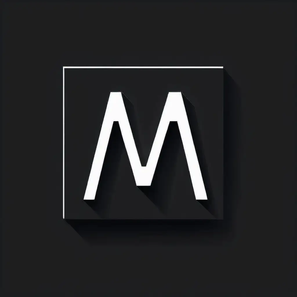 Generate a minimal logo with the letter M and W. Make it dark, bold, black background