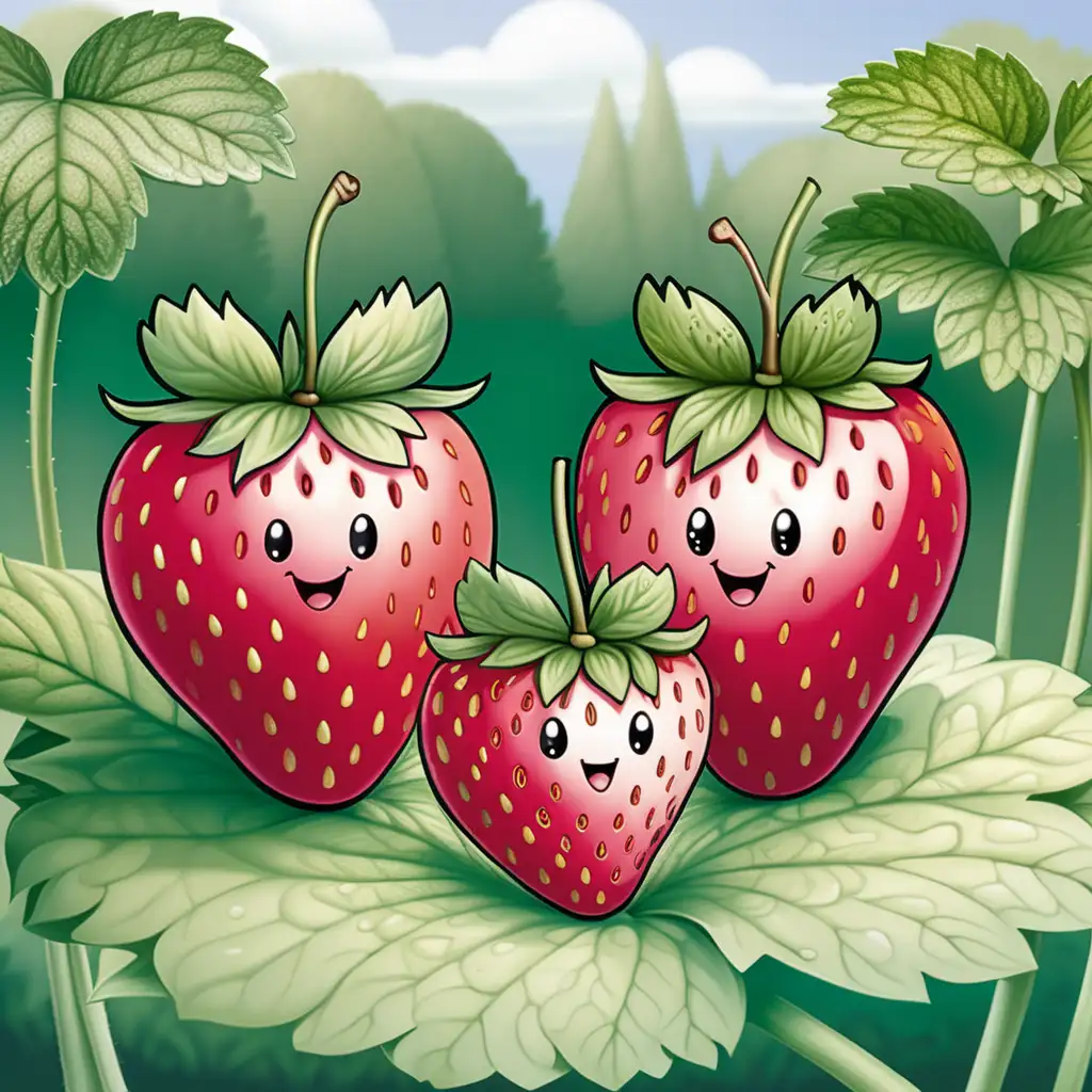 Delicious Strawberries with Garden Background