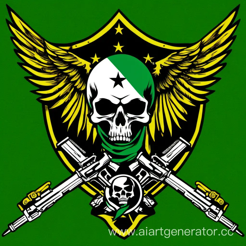 Verdant-Republic-Legion-of-Green-Falcons-Flag-with-Skull-on-Eagle