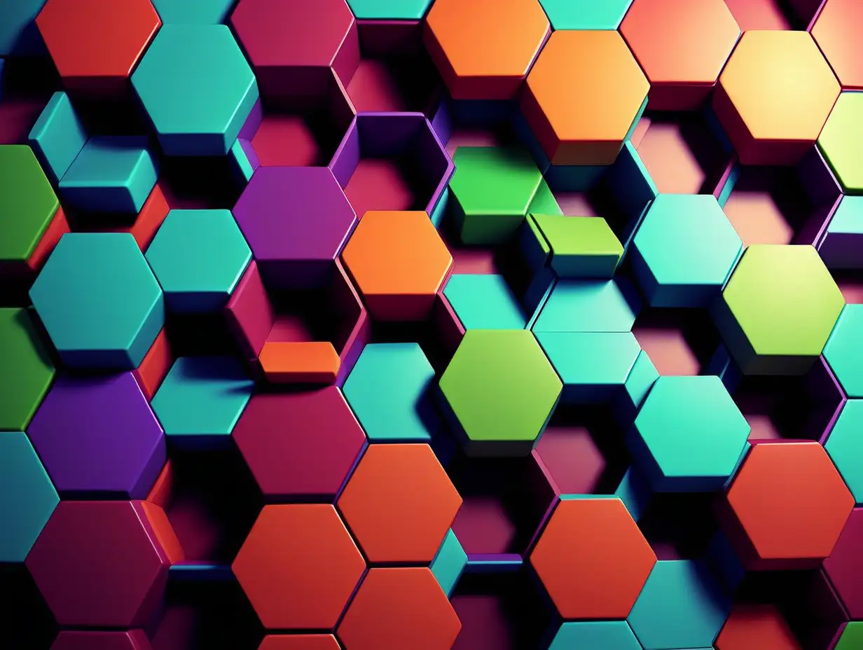 Hexagon Pattern Background in Vibrant Colors