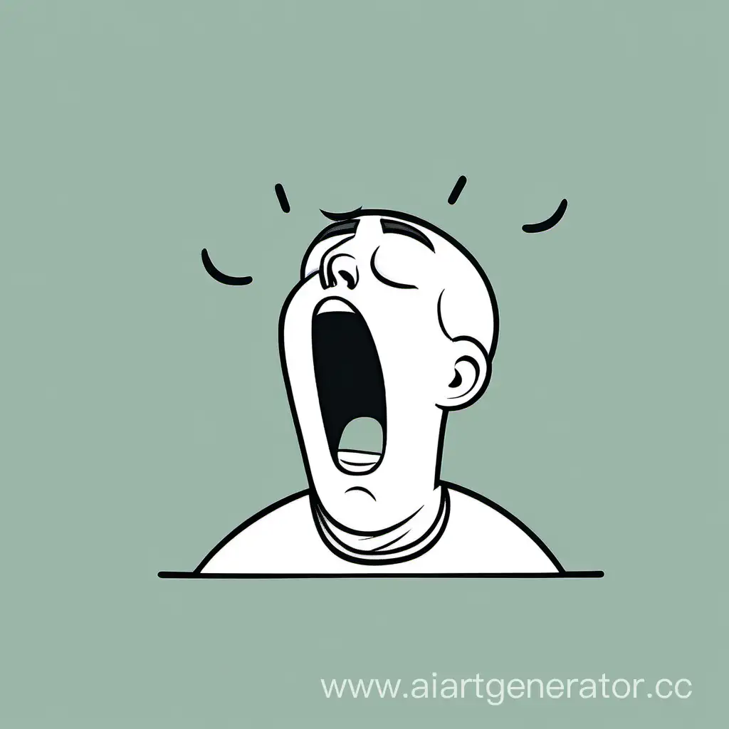 Yawning-Cartoon-Character-Minimalist-Art