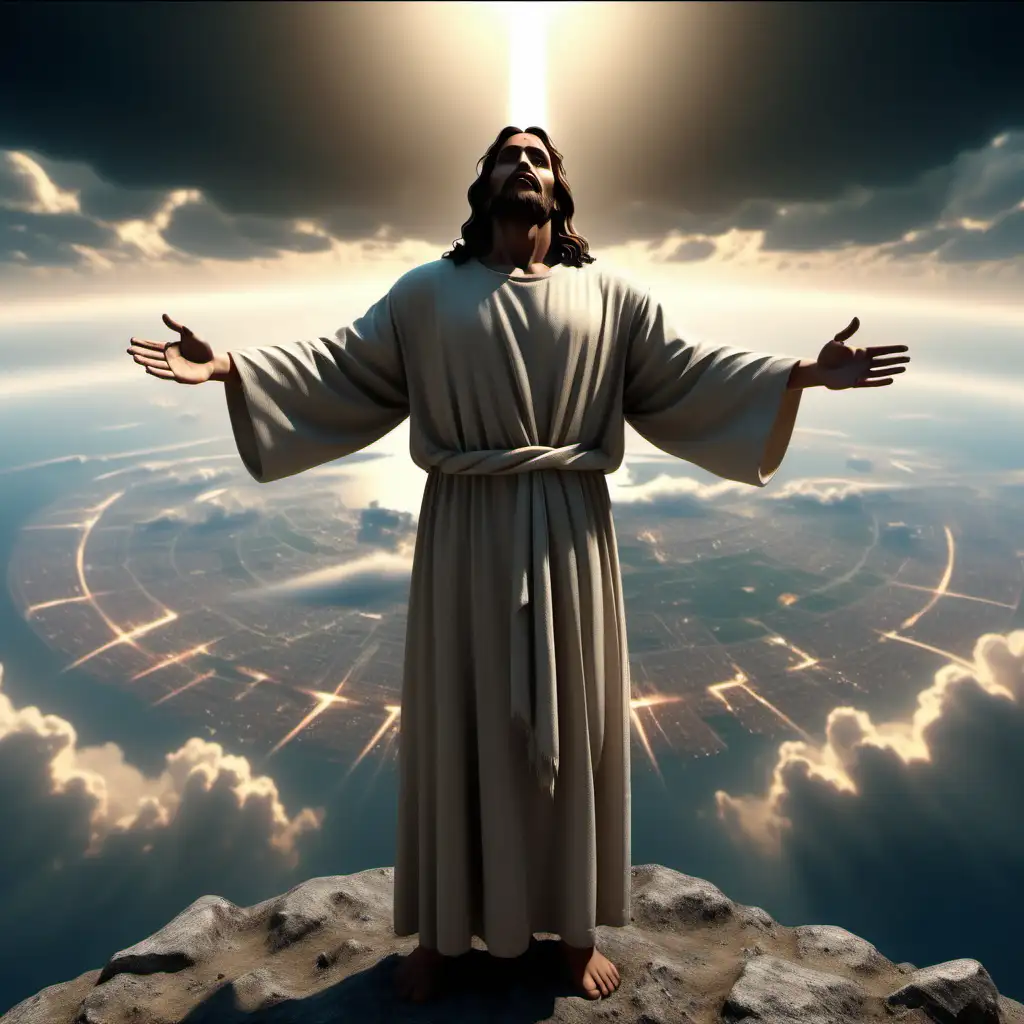 Transcendent Jesus in HD Divine Presence Overlooking the World