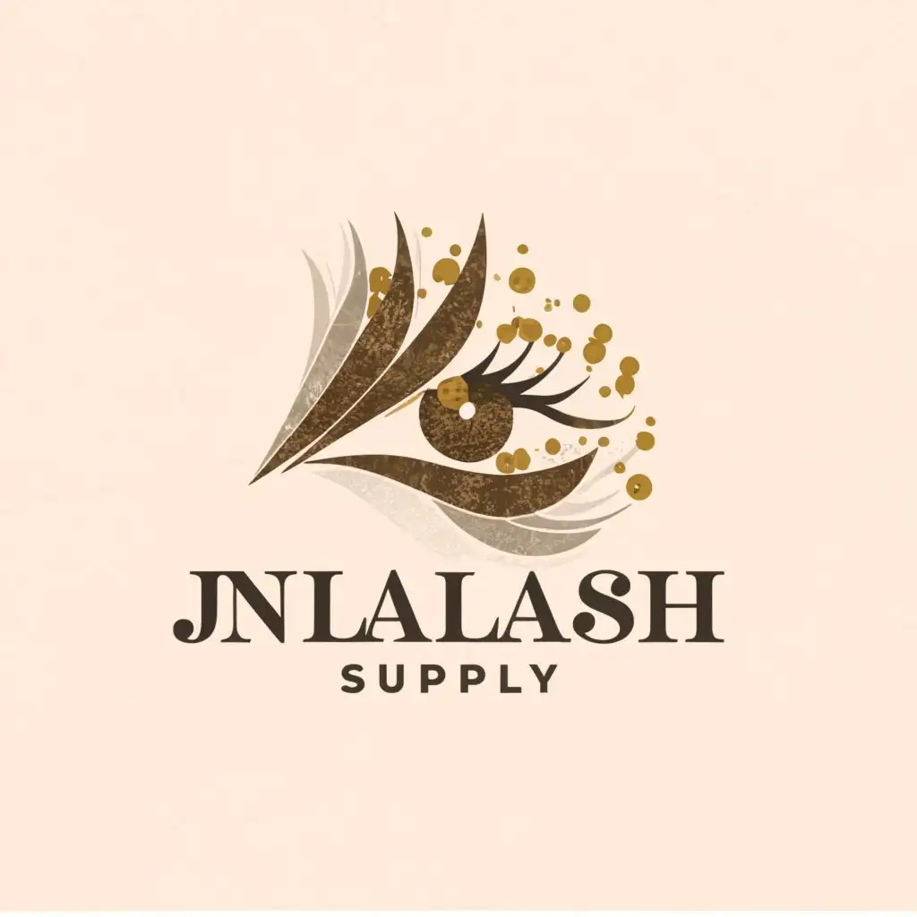 LOGO-Design-For-JN-Lash-Supply-Elegant-Eyelash-Extensions-Icon-for-Entertainment-Industry