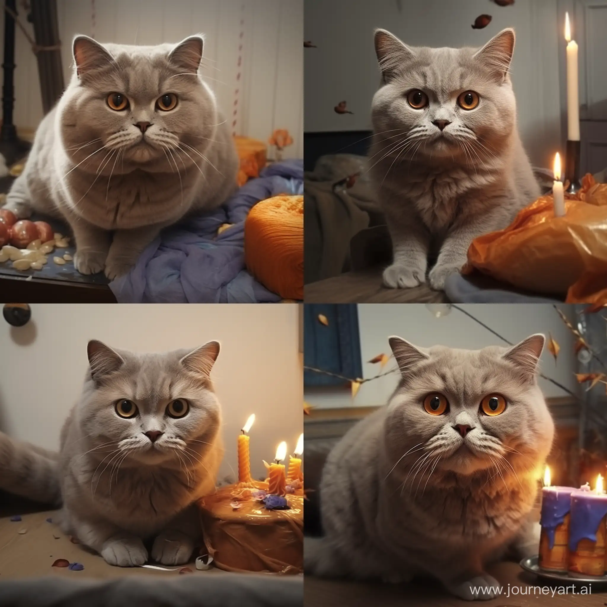 PixarStyle-Cat-Celebrating-Near-Birthday-Cake