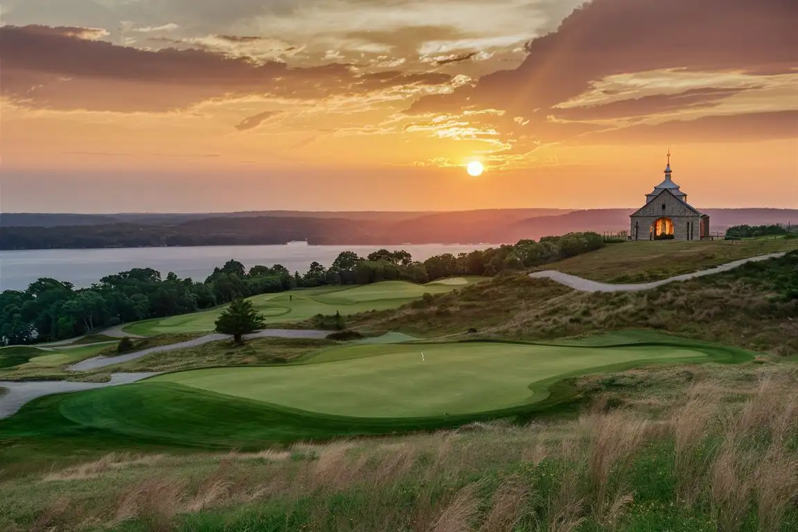 top of the rock golf course sunset, view from the Chapel Of The Ozarks overlooking table rock lake