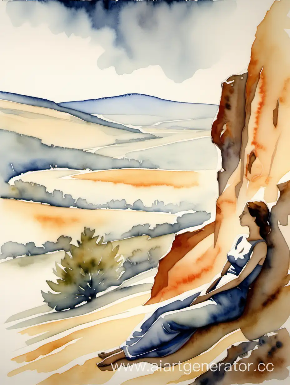 Enigmatic-Watercolor-Landscape-with-Hidden-Female-Silhouette