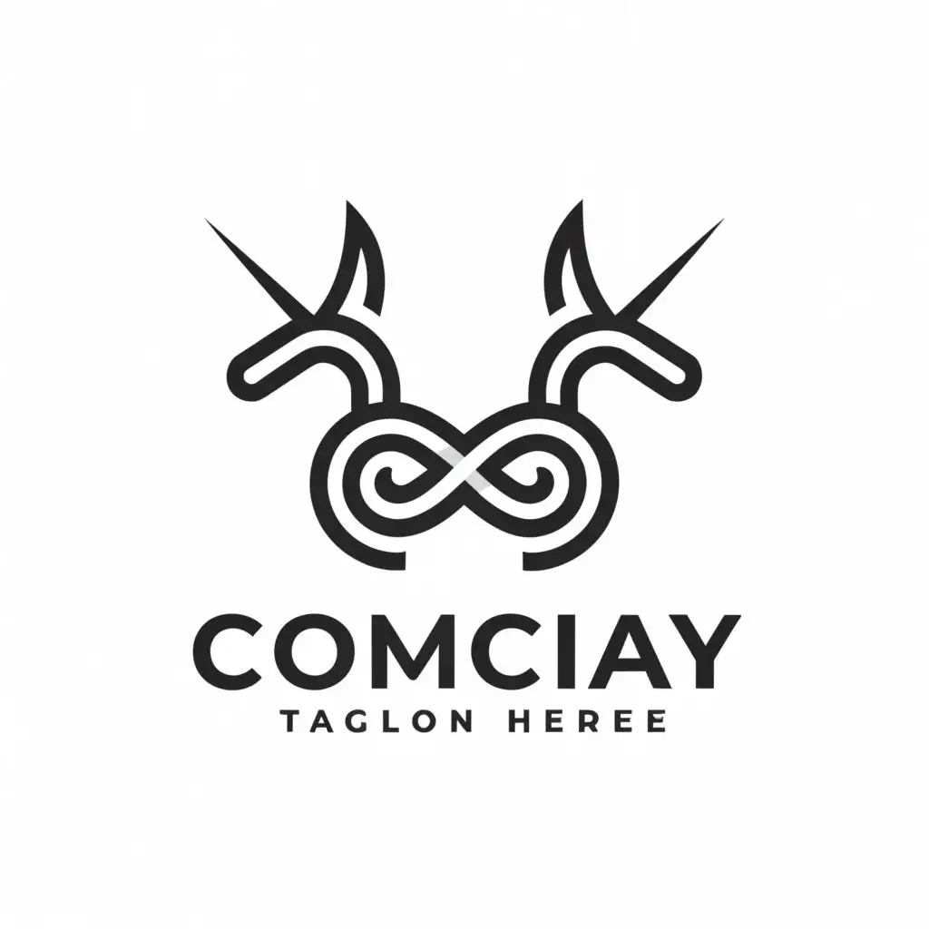 a logo design,with the text "Dual Horn Pillars: Two parallel, spiraling unicorn horns, resembling ancient columns, symbolize a gateway to unity and peace. The intertwining spirals represent the fusion of strength and diplomacy, essential for bridging East and West.", main symbol:unicorn horns,Minimalistic,be used in Finance industry,clear background
