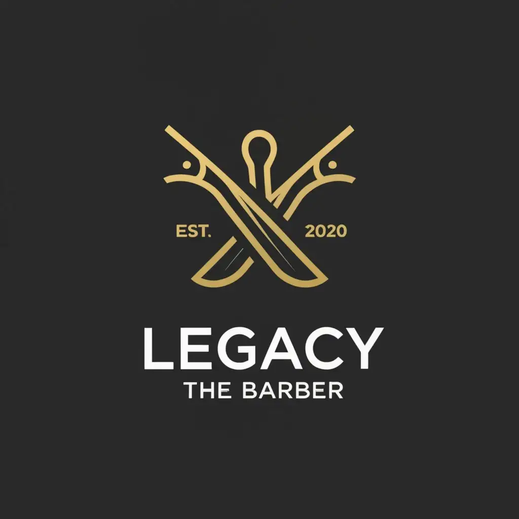 a logo design,with the text 'legacy the barber', main symbol:scissor,complex,clear background