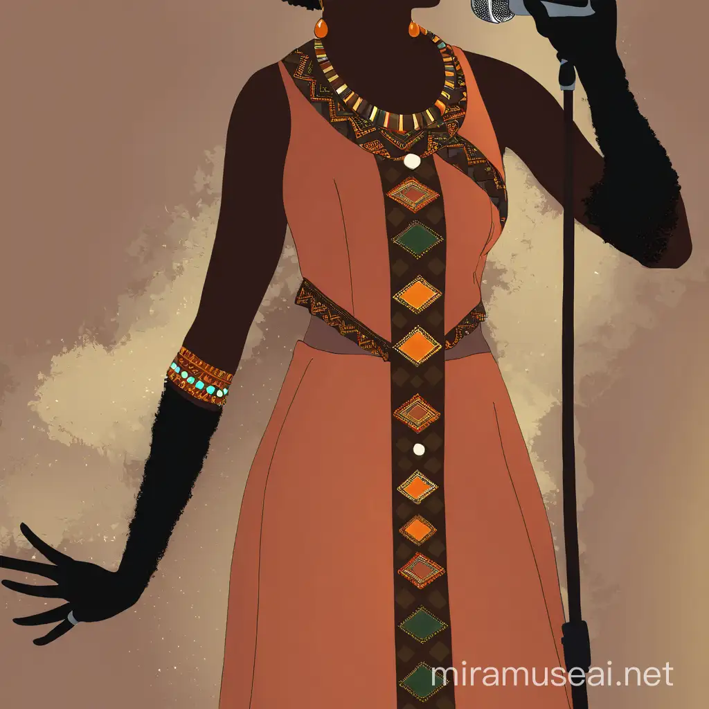 Vibrant Afro Woman Singing Joyfully