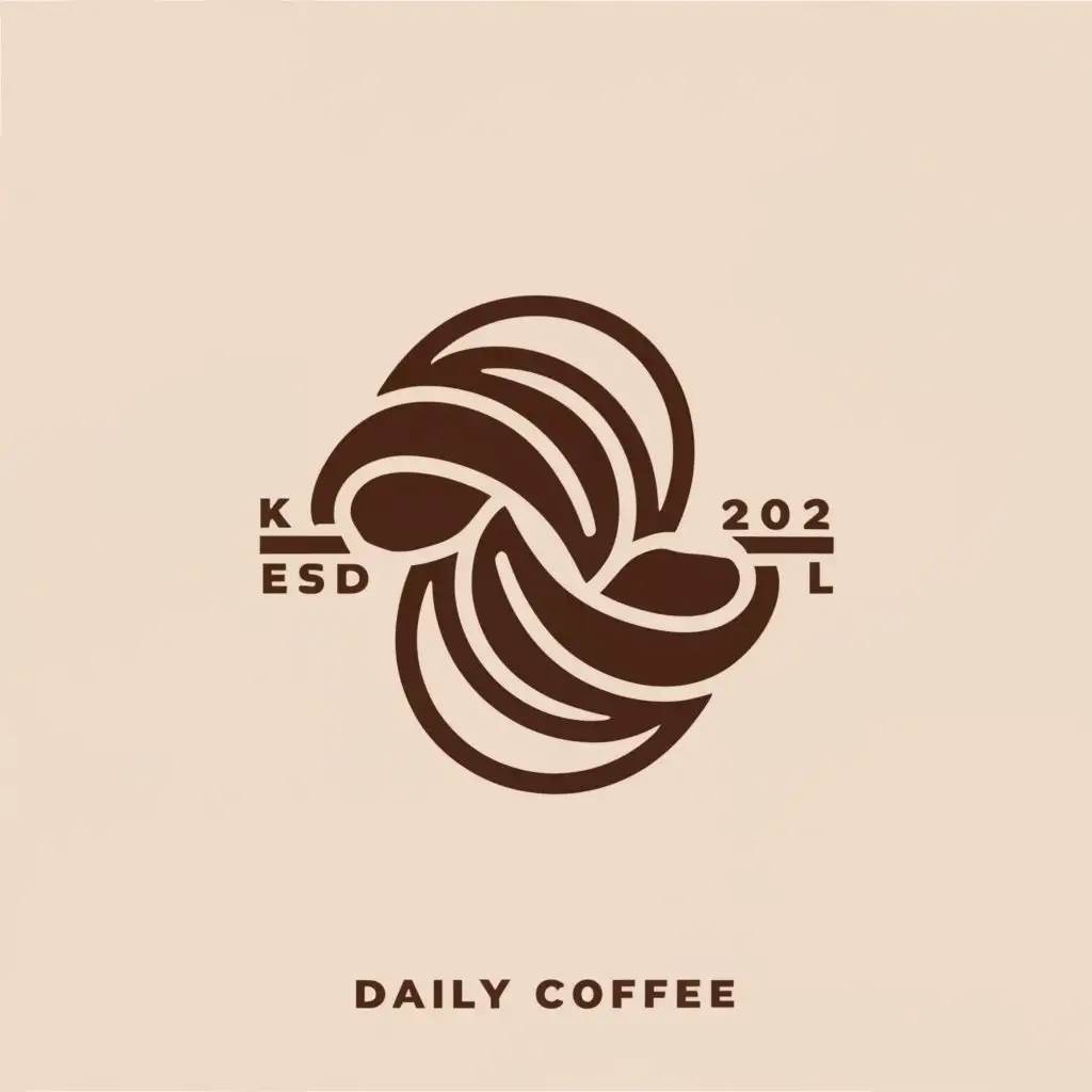 a logo design,with the text "daily coffee", main symbol:there are letters D and letters L and coffee beans,complex,be used in Retail industry,clear background