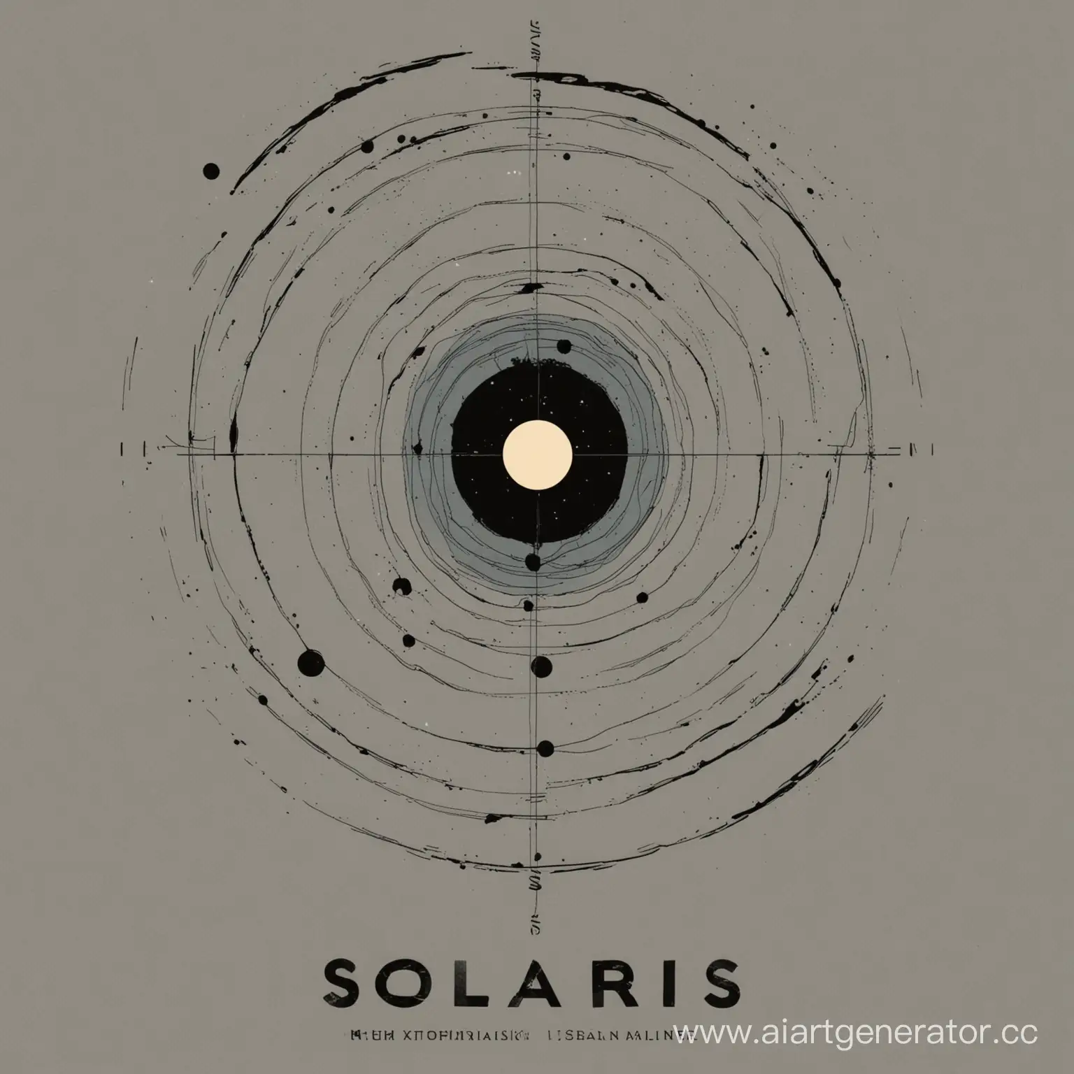 Poster for Tarkovsky movie Solaris, minimalistic style
