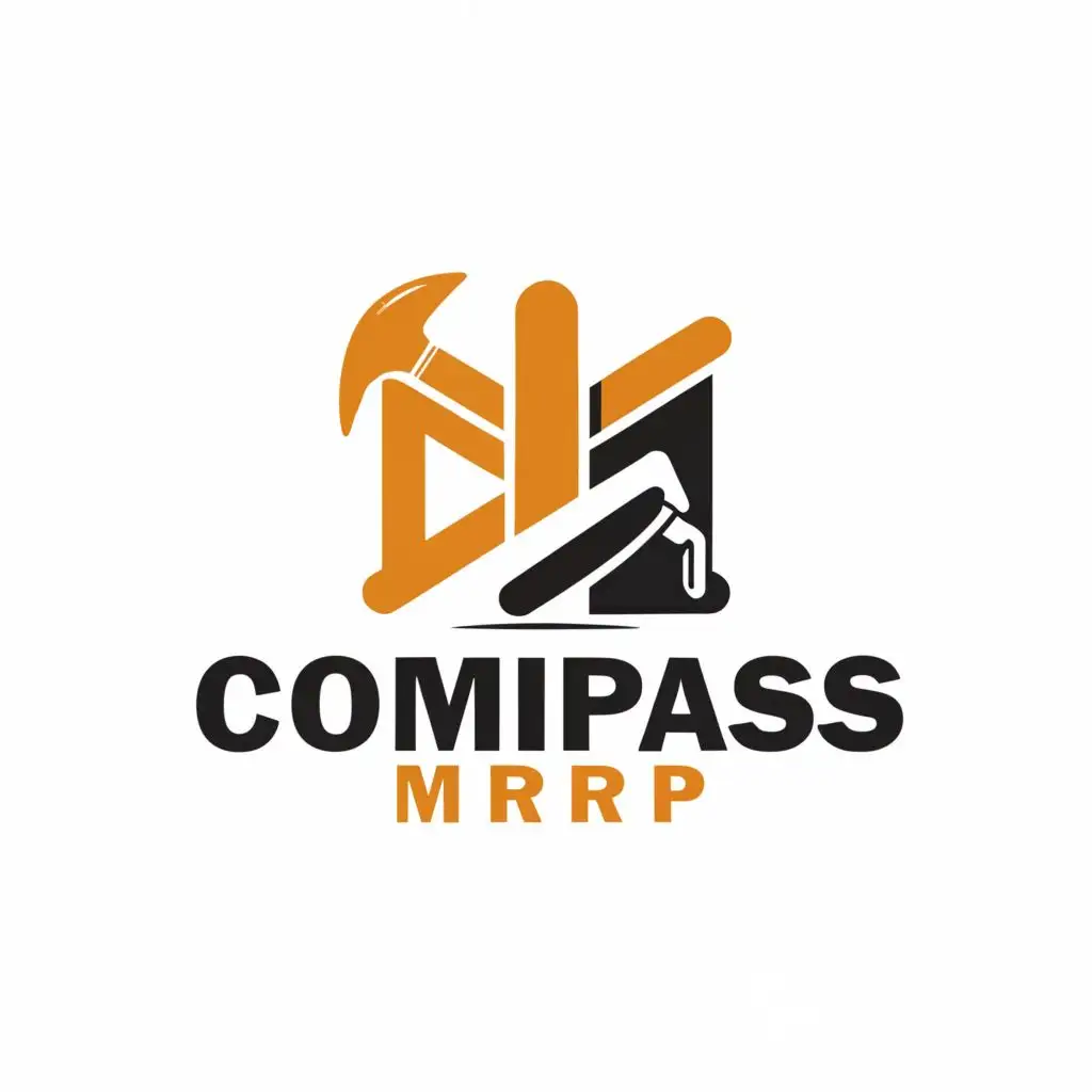 a logo design,with the text "Compass MRP", main symbol:Construction,Moderate,be used in Construction industry,clear background