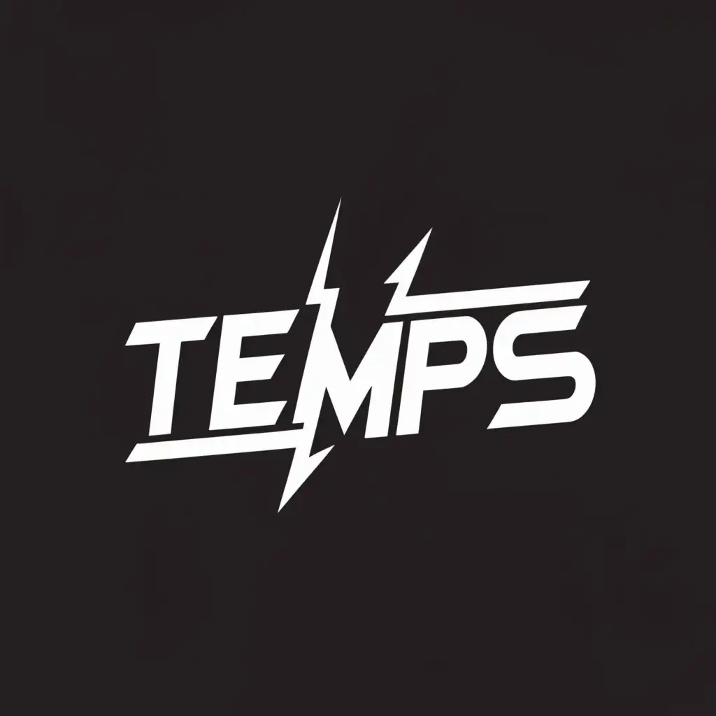 a logo design,with the text "temps", main symbol:The (Tesla) Logo as example. Background of the logo should be black,Moderate,be used in Automotive industry,clear background